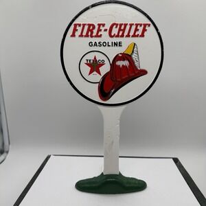 Texaco Fire-Chief Gasoline Cast Iron Advertising Display Sign Door Stop VTG Styl